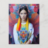 Prinzessin mit weißem Pullover Postkarte (Vorderseite)