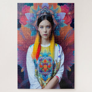 Prinzessin mit weißem Pullover Puzzle