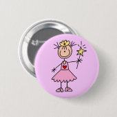 Prinzessin mit Zauberstab Button (Vorne & Hinten)