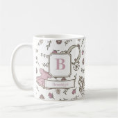 Prinzessin Muster Rosa Monogramm Kaffeetasse (Links)