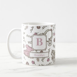 Prinzessin Muster Rosa Monogramm Kaffeetasse