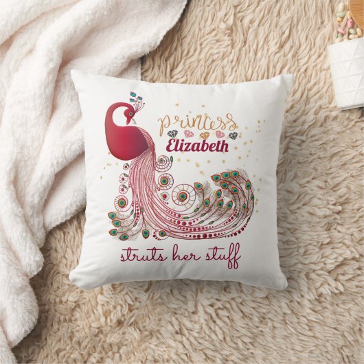 Prinzessin (NAME) Pfauenstruts Ihr Stuff - Dusche Kissen (Decke)