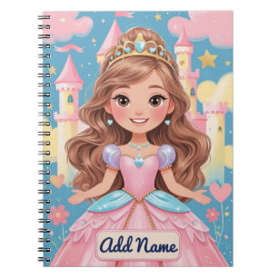 Prinzessin Notizbuch – Bearbeitbarer Name Notizblock
