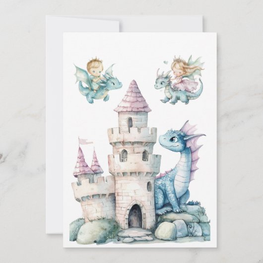 Prinzessin oder Prince Blue Pink Gender Reveal Einladung (Rückseite)