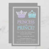 Prinzessin-oder Prinz-Gender Reveal Party Einladung (Vorne/Hinten)