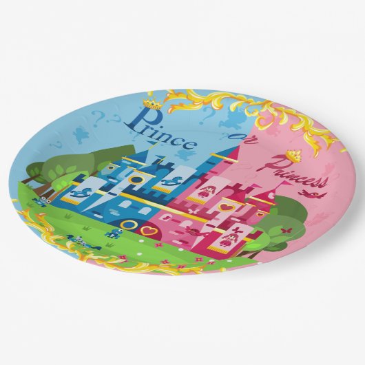 Prinzessin oder Prinzessin Gender Reveal 9" Teller (Schrägansicht)