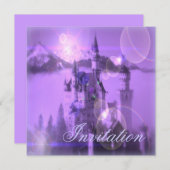 Prinzessin Party Märchenburg Einladung (Vorne/Hinten)