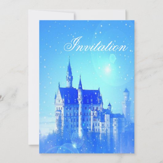 Prinzessin Party Märchenburg Einladung (Vorderseite)