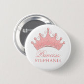 Prinzessin Party Personalized Crown Button (Vorne & Hinten)