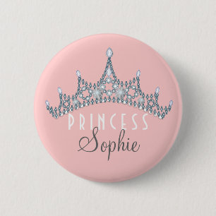 Prinzessin Party Personalized Tiara Button