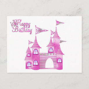Prinzessin Party-Rosa Castle Birthday Invitations Einladungspostkarte