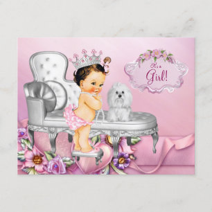 Prinzessin Pearl Baby Shower mit rosa Stuhl Einladung