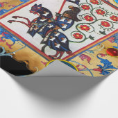 PRINZESSIN PENTHESILEA UND BLAUER RITTER ZU PFERD GESCHENKPAPIER (Ecke)