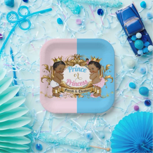 Prinzessin Pink & Blue Royal Gender Reveal Pappteller (Party)