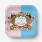 Prinzessin Pink & Blue Royal Gender Reveal Pappteller (Vorderseite)