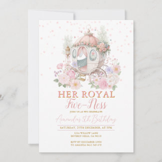 Prinzessin Pink Geburtstagsröte Blumenkarosse Einladung