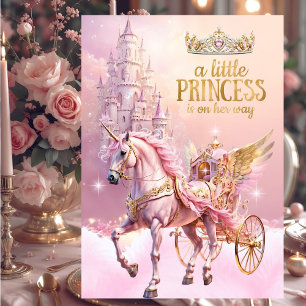 Prinzessin Pink Gold Baby Shower Kutsche Einladung