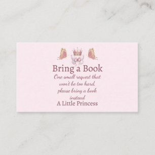 Prinzessin Pink Gold Bring-ein-Buch-Anfragekarte Visitenkarte