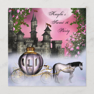 Prinzessin Pink Rosen Sweet 16 Party Einladung