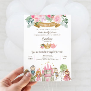 Prinzessin Prince & Knight Tee Party Einladung