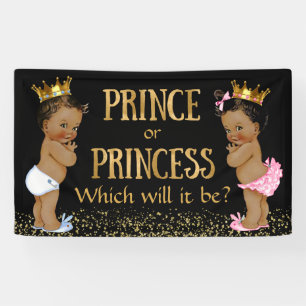 Prinzessin Prinz Geschlecht Enthüllung Baby Dusche Banner