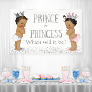 Prinzessin Prinz Geschlecht Enthüllung Baby Dusche Banner