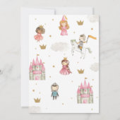 Prinzessin, Prinz und Ritter Einladung zum Geburts (Rückseite)