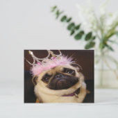 Prinzessin Pug Postkarte (Stehend Vorderseite)