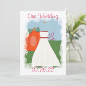 Prinzessin Pumpkin Wedding Invitations, Gewohnheit Einladung (Stehend Vorderseite)