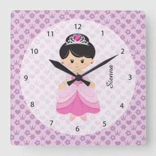 Prinzessin Quadratische Wanduhr