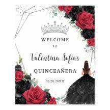 Prinzessin Quinceañera aus Schwarz und Rot