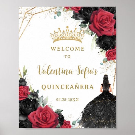 Prinzessin Quinceañera aus Schwarz und Rot Poster (Vorne)