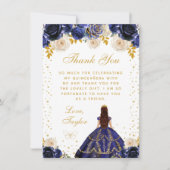 Prinzessin Quinceañera Dankeskarte (Vorderseite)