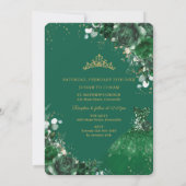Prinzessin Quinceañera, Emerald Green, Blumenkleid Einladung (Rückseite)