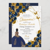 Prinzessin Quinceanera, Prinzessin für Navy Blue & Einladung (Vorne/Hinten)