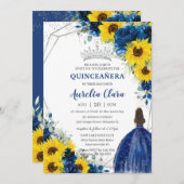 Prinzessin Quinceañera, Prinzessin von Royal Blue  Einladung (Vorne/Hinten)