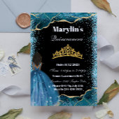 Prinzessin Quinceañera Tiara Magic Turquoise Glitz Einladung