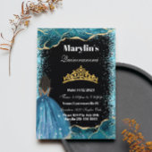 Prinzessin Quinceañera Tiara Magic Turquoise Glitz Einladung