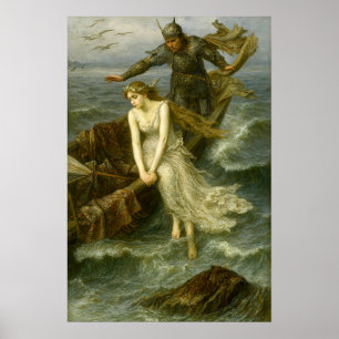 Prinzessin & Ritter auf See Mittelalter-Fantasy-Ku Poster