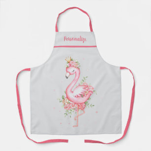 Prinzessin rosa Flamingo Goldene Krone Rosenstrauß Schürze