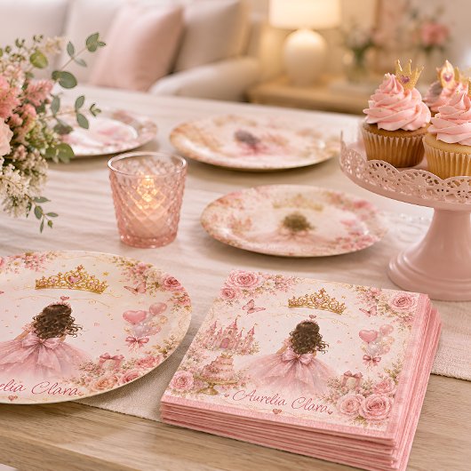 Prinzessin Rosa Geburtstag Serviette