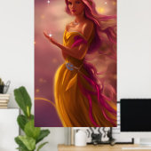 Prinzessin Rosa Gold Tiara Märchenfunkel Poster (Heimbüro)