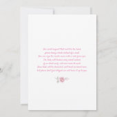 Prinzessin Rosa Golddusche Einladung (Rückseite)