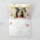 Prinzessin-Rosa- und Goldmädchen Geburtstagsfeier Karte (Innenseite)