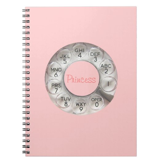 Prinzessin Rotary Phone Notebook Notizblock (Vorderseite)