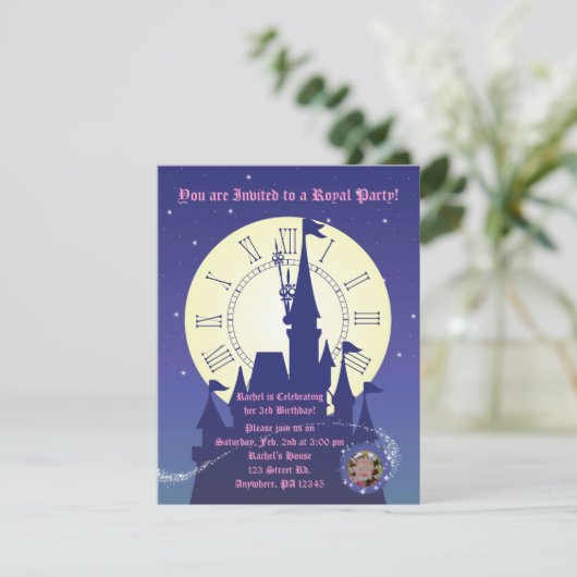 Prinzessin Royal Birthday Party Einladung (Stehend Vorderseite)