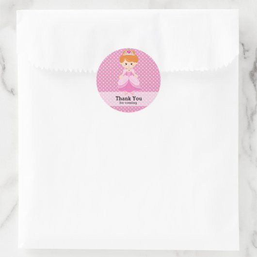 Prinzessin Runder Aufkleber (Tasche)