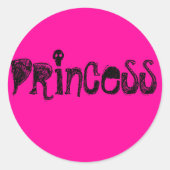 Prinzessin Runder Aufkleber (Vorderseite)