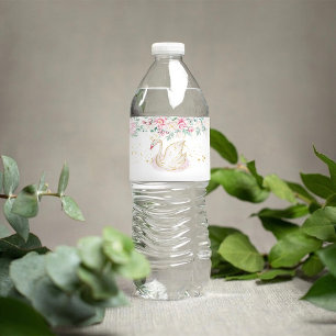 Prinzessin Schwan Baby Shower Wasserflaschenetikett