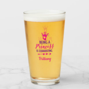 Prinzessin sein ist anstrengend - Personalisiertes Glas